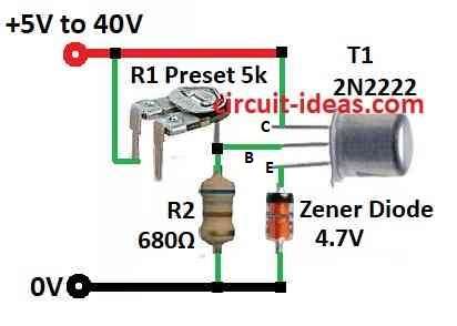 Simple Adjustable Zener Diode Circuit Diagram