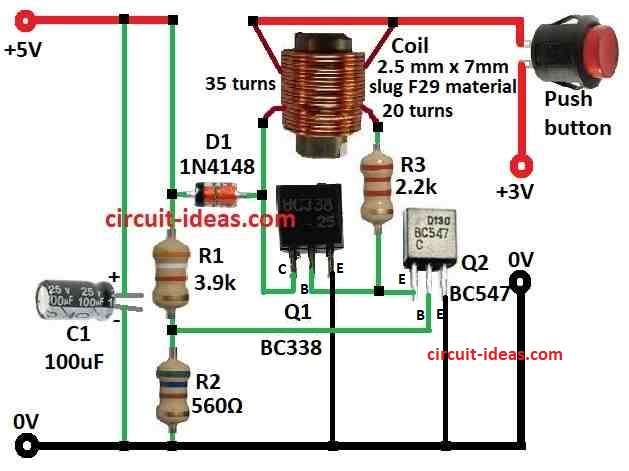 Simple Boost Converter Circuit Diagram from 3V to 5V 