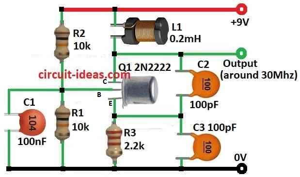 Simple Colpitts Oscillator Circuit Diagram