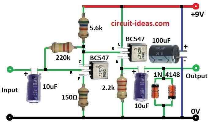 Simple Guitar Fuzz Circuit Diagram