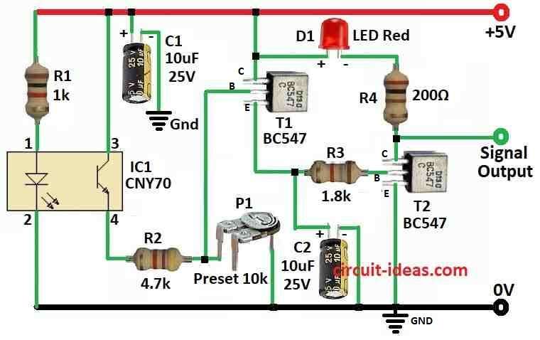 Simple Line Following Robot Sensor Circuit Diagram