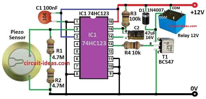 Simple Vibration Sensor Circuit Diagram