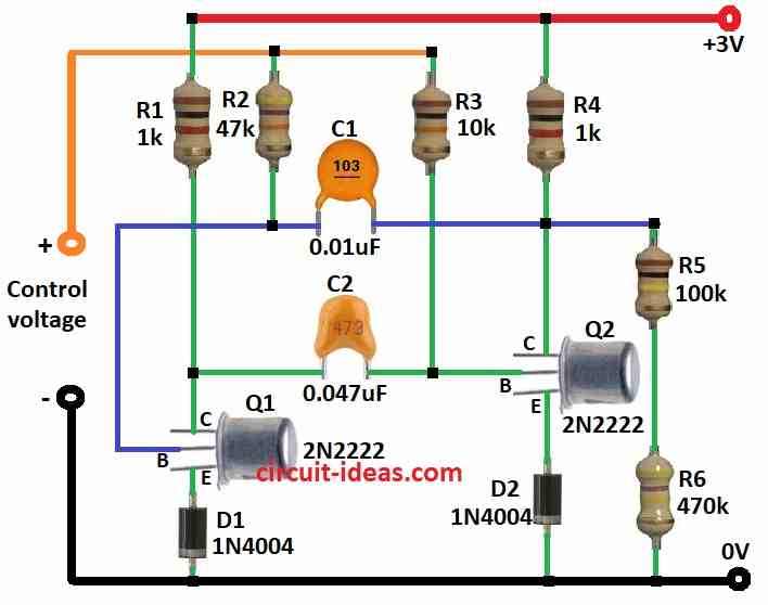 Simple Voltage Controlled Oscillator Circuit Diagram