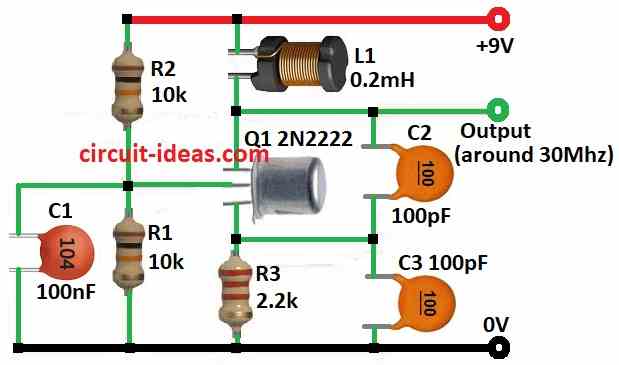 Simple Colpitts Oscillator Circuit Diagram