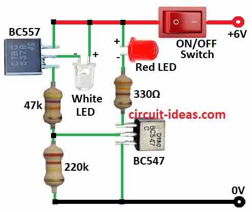 How to use an LED as a Light Detector Circuit Diagram