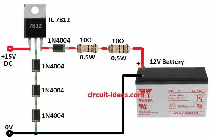 Simple Circuit to keep a Battery Topped Up - Circuit Ideas for You