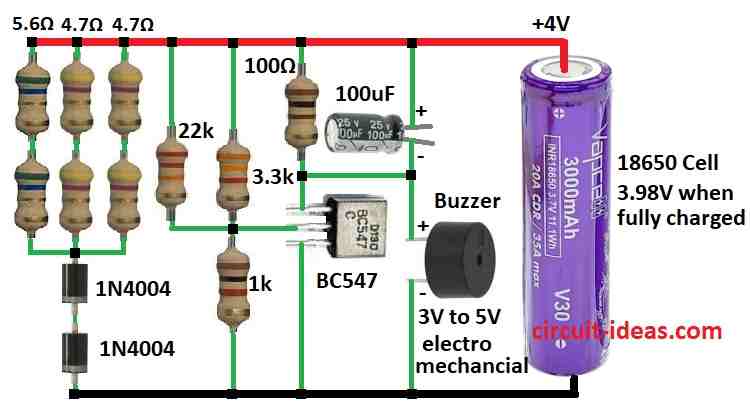 Simple li-ion Battery Capacity Tester Circuit Diagram