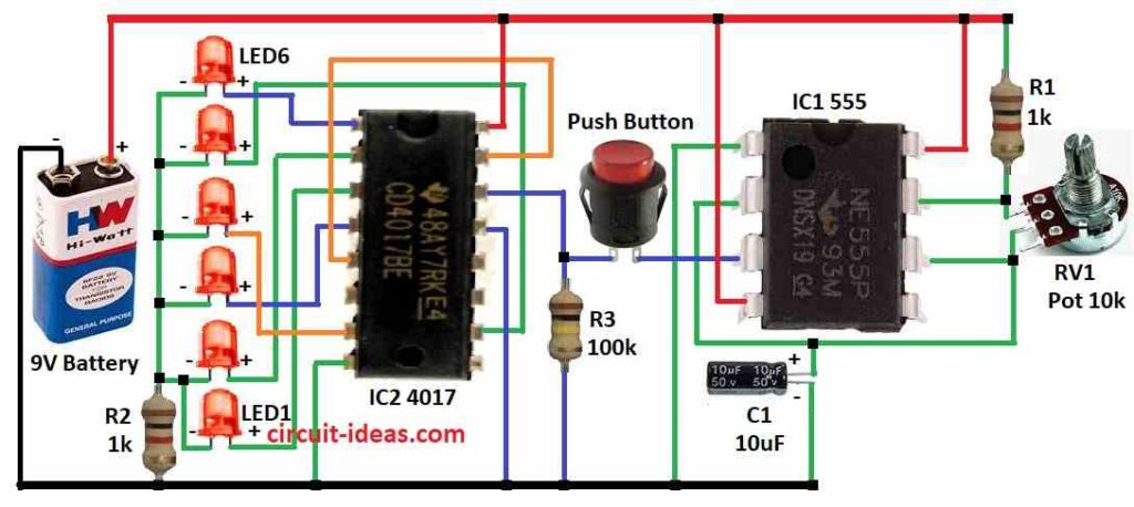 Simple Digital Dice Circuit Diagram