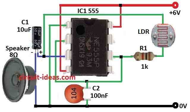 Simple Light Dependent Screamer Circuit Diagram