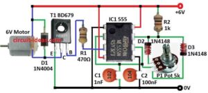 Motor PWM Speed Controller Circuit using IC 555 - Circuit Ideas for You
