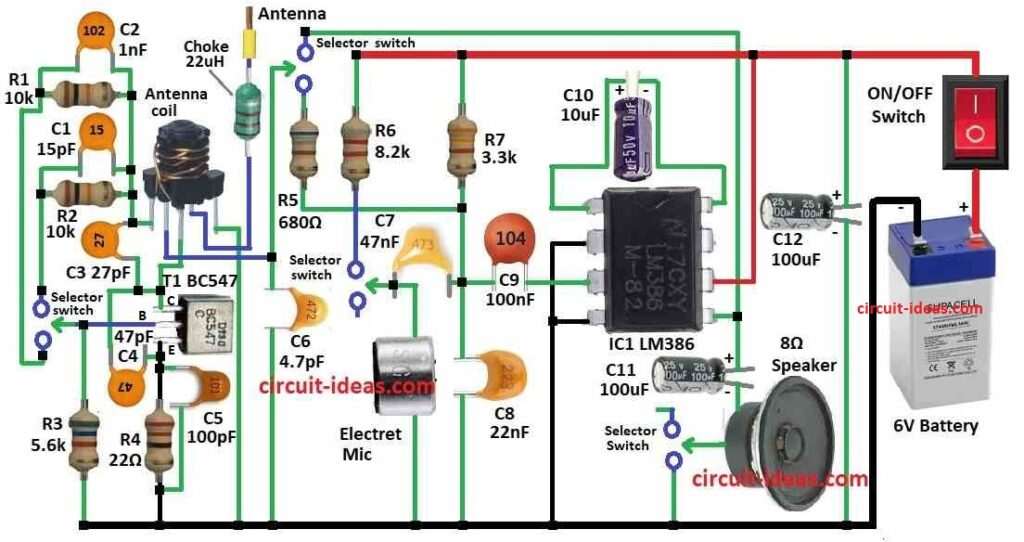Walkie Talkie Circuit Diagram