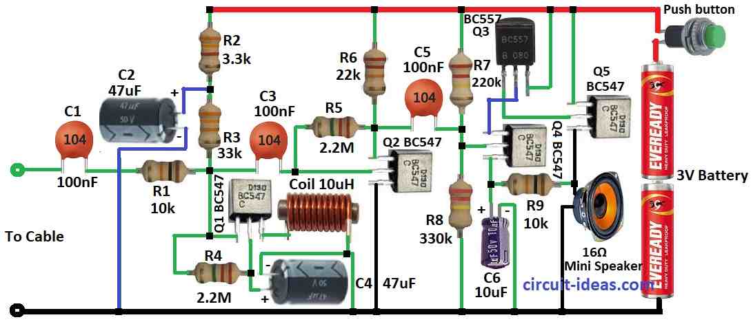 Simple Cable Tracer Circuit - Circuit Ideas for You