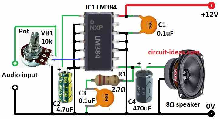 Simple 5W Audio Power Amplifier Circuit - Circuit Ideas for You