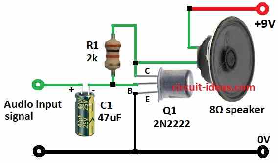 Simple Single Transistor Audio Amplifier Circuit - Circuit Ideas for You