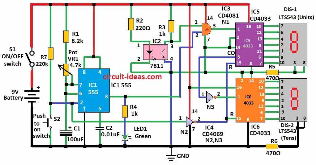 Simple Tachometer Circuit Diagram