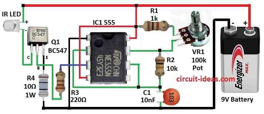 TV Remote Signal Jammer Circuit Diagram
