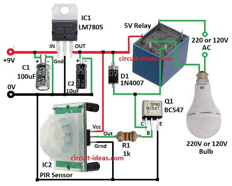 Simple Automatic Staircase Light Circuit Diagram