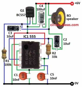 Simple Machine Gun Sound Generator Circuit using IC 555 - Circuit Ideas ...