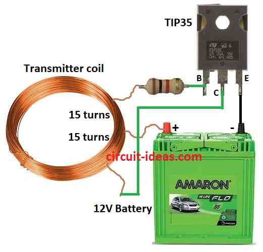 Wireless Mobile Phone Charging Transmitter Circuit Diagram