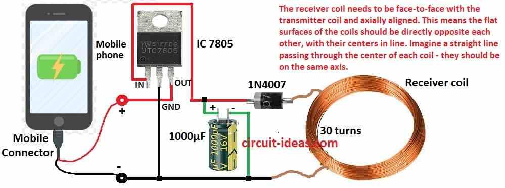 Wireless Mobile Phone Charging Receiver Circuit Diagram