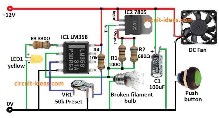 Simple Air Flow Detection Circuit Diagram