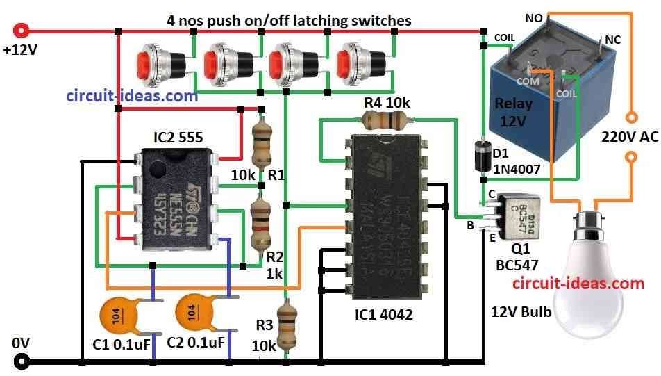 Basic Circuit Diagram for Multi-Way Lamp Switching
