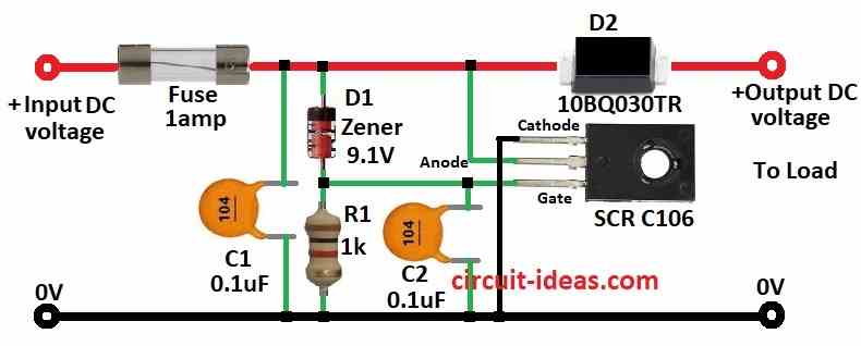 Simple Crowbar Circuit - Circuit Ideas for You