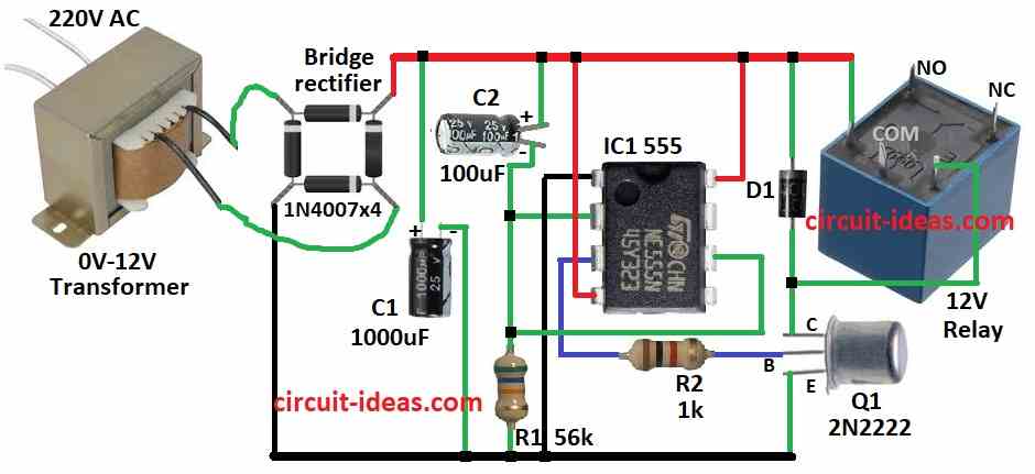 Simple Power ON Delay Circuit Diagram