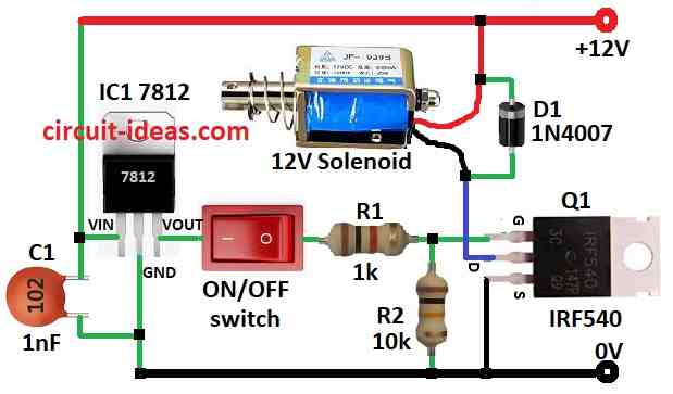 Simple Solenoid Driver Circuit Diagram