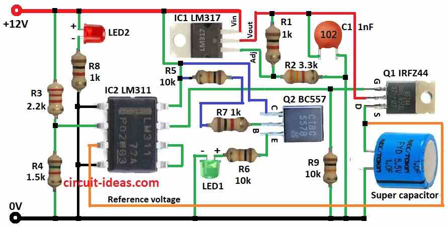 Simple Supercapacitor Charger Circuit - Circuit Ideas for You