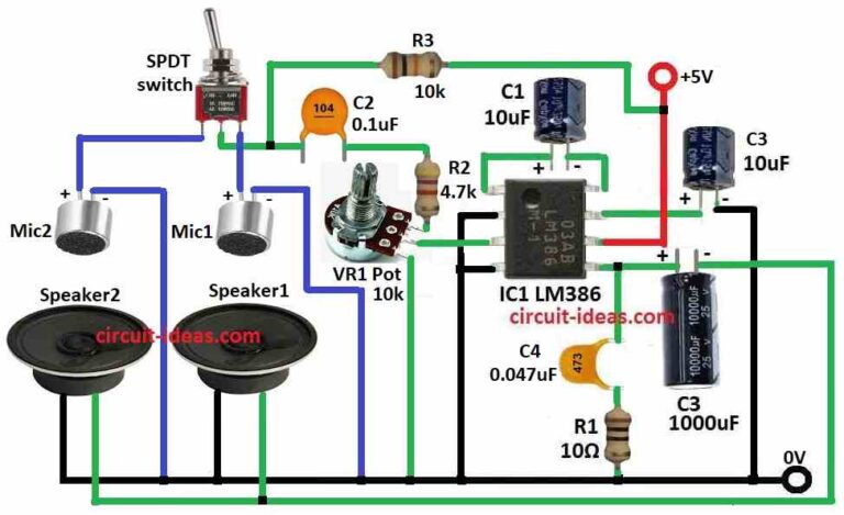 Simple Two-Way Intercom Circuit - Circuit Ideas for You