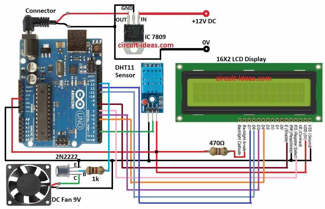 Arduino Temperature Controller Circuit using DC Fan - Circuit Ideas for You
