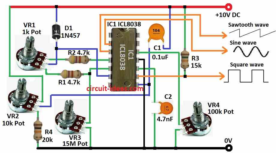 Simple Function Generator circuit Diagram using IC L8038