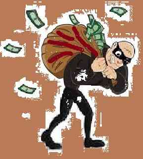 The bank robber stolen money from bank diagram