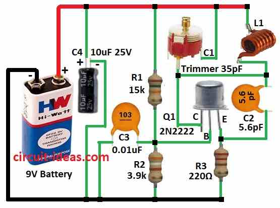 Simple FM Radio Jammer Circuit Diagram