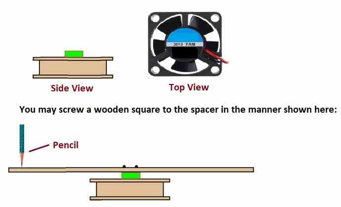 The disc is glued to the centre of the fan using perhap, Impact Evostick, epoxy resin or super glue