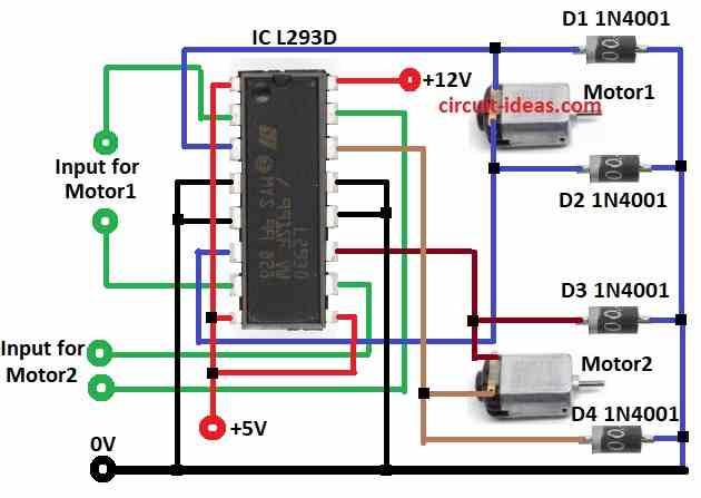 Exploring the L293D H-Bridge Motor Driver Circuit Diagram