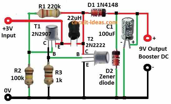 Simple Transistor-Based Voltage Booster Circuit Diagram