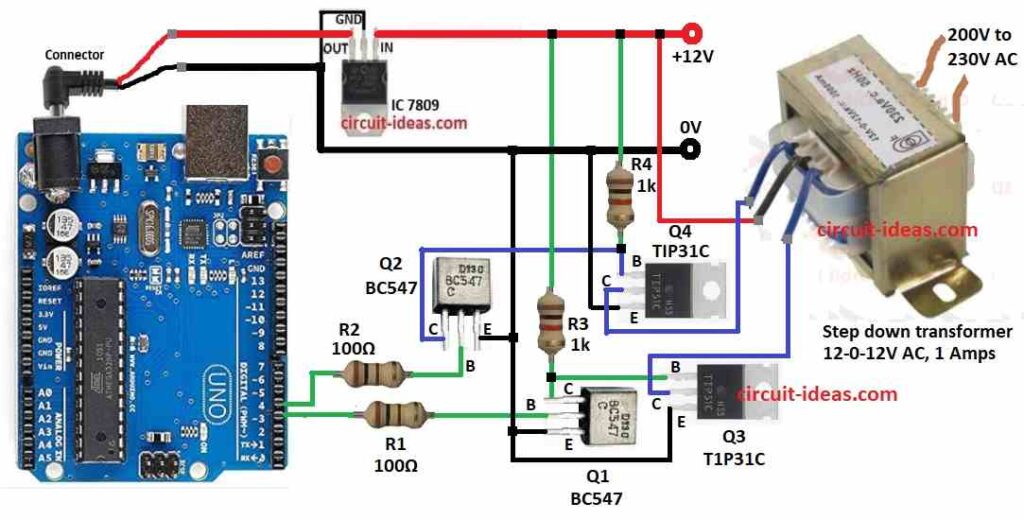 Arduino Based Power Inverter Circuit Diagram