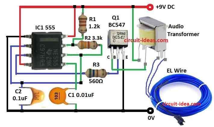 Designing an EL Wire Power Supply Circuit Diagram