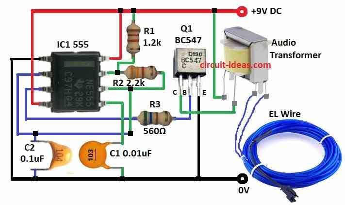 Designing an EL Wire Power Supply Circuit Diagram