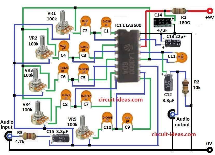 Designing a 5-Band Audio Equalizer Circuit Diagram with IC LA3600