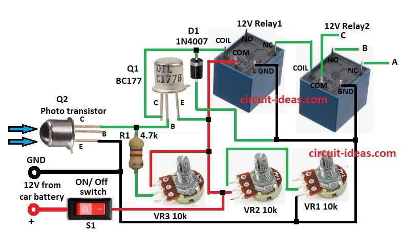 Smart Vehicle Headlight Brightness Controller Circuit Diagram