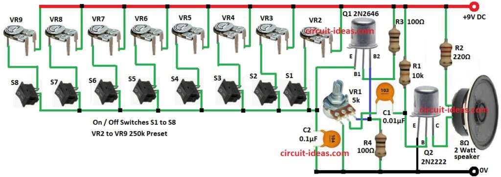 Designing a UJT-Based Audio Tone Generator Circuit Diagram