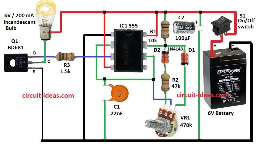 PWM Based Lamp Brightness Controller Circuit Diagram