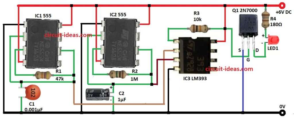 PWM LED Ramping Circuit Diagram (Slow Bright, Slow Fade)