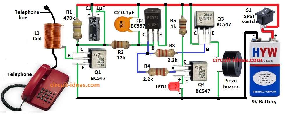 Simple Electromagnetic Telephone Ringer Circuit Diagram