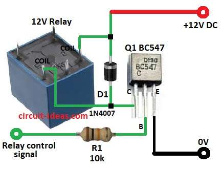 Relay Connection at the Collector Side Diagram