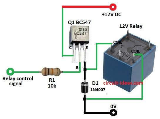 Relay Connection at the Emitter Side Diagram