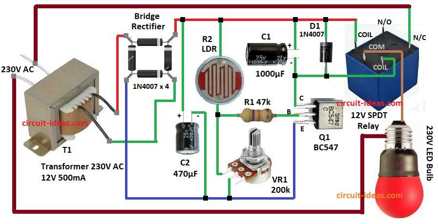 LDR Based Aircraft Warning Signal Light Circuit Diagram